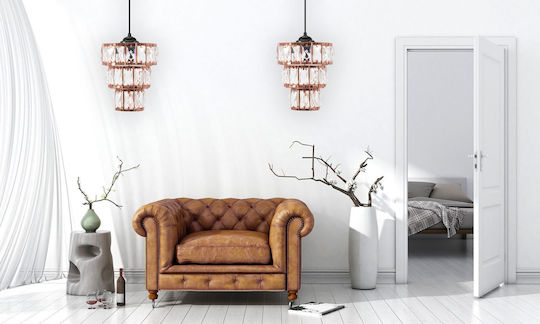Toolight Hängelampe Rose Gold mit Kristallen