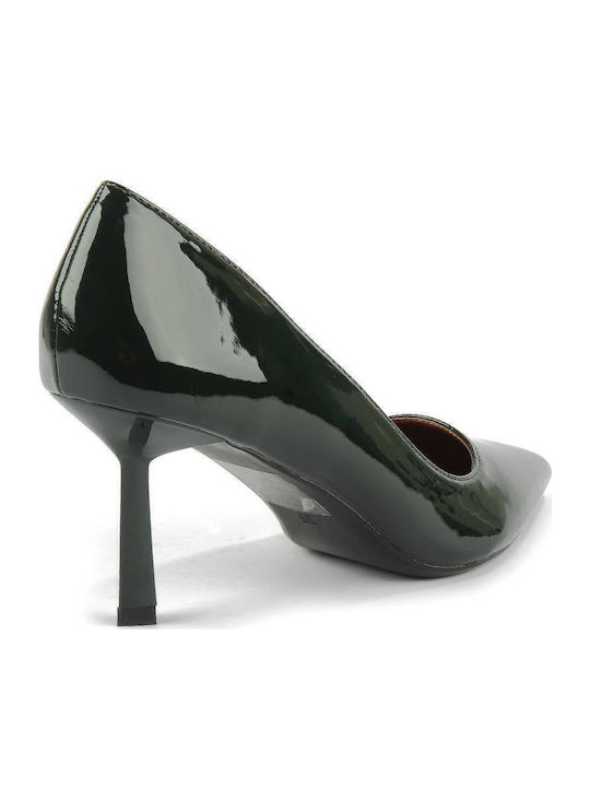 Patent Leather Pointed Toe Green Heels