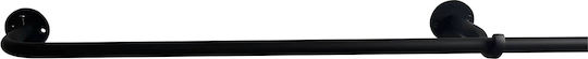 Homefit Ausziehbare Metallische Vorhangstange Einzeln Φ16mm 120-210cm Schwarz