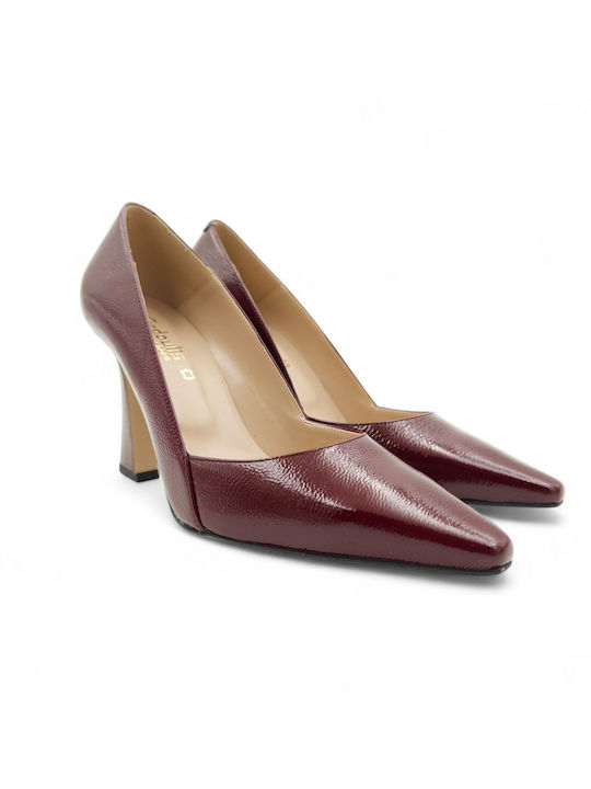 Fardoulis Patent Leather Burgundy Heels