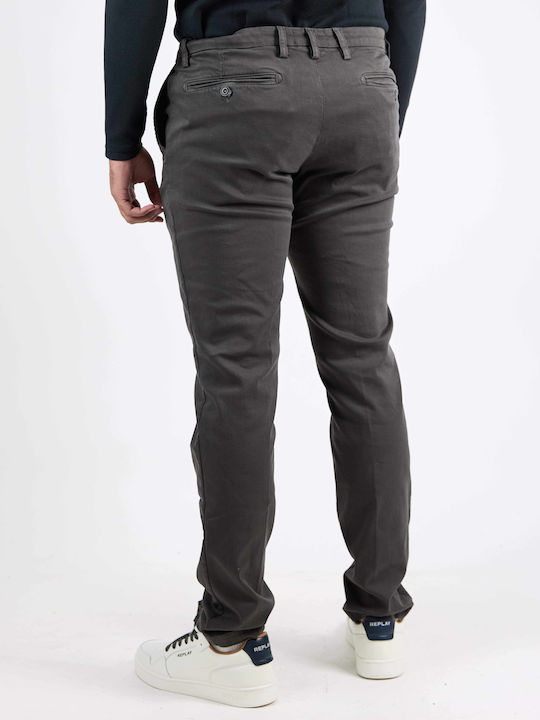 Zeumar Trousers Chino Elastic in Regular Fit Gray