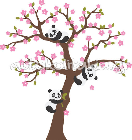 Panda Tree Wall Sticker 80cm X 85cm