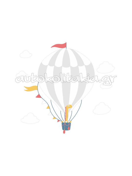 Hot Air Balloon Dinosaur Clouds Wall Sticker 120cm X 111cm