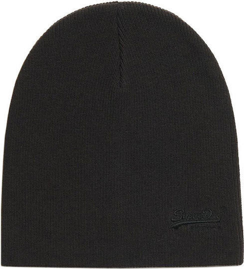 Beanie Unisex Σκούφος Πλεκτός σε Μαύρο χρώμα
