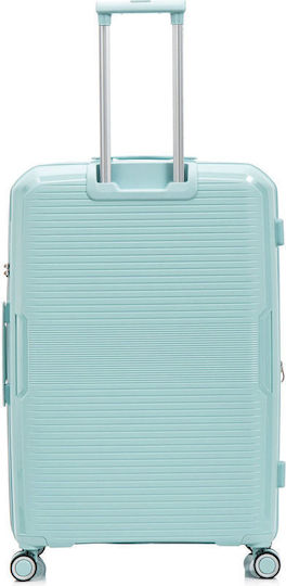 RCM Large Travel Suitcase Hard Light Mint with 4 Wheels Height 77cm