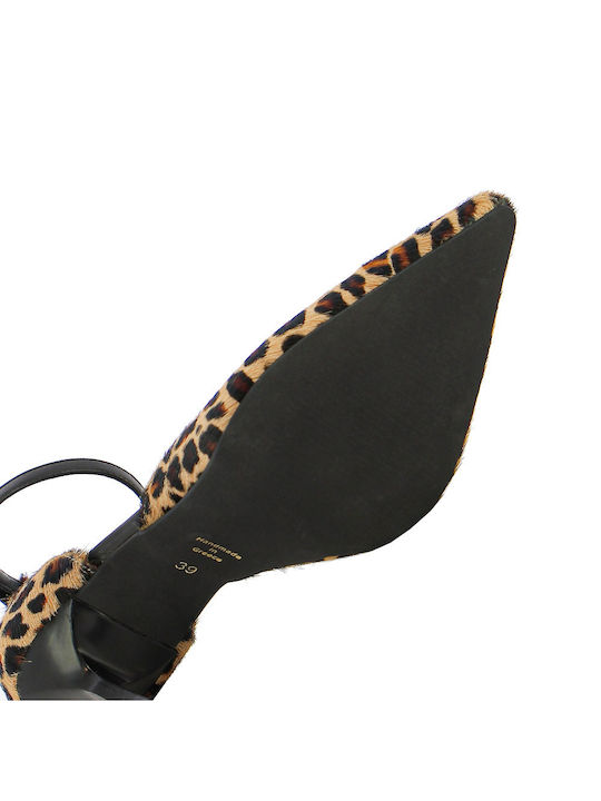 Pantofi cu toc cu Curea Animal Print