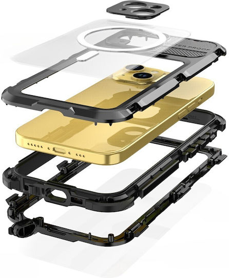 Shellbox Back Cover Πλαστικό / Σιλικόνης 2mm Αδιάβροχο Μαύρο (iPhone 15)