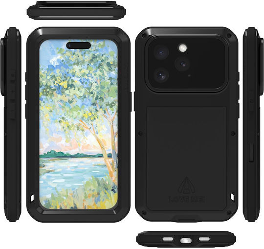 Love Mei Back Cover Μεταλλικό Μαύρο (iPhone 16 Pro)