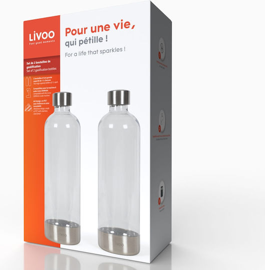 Set de sticle pentru sifon Livoo Dom464ac1 Capacitate 1L 2 bucăți Dom464ac1