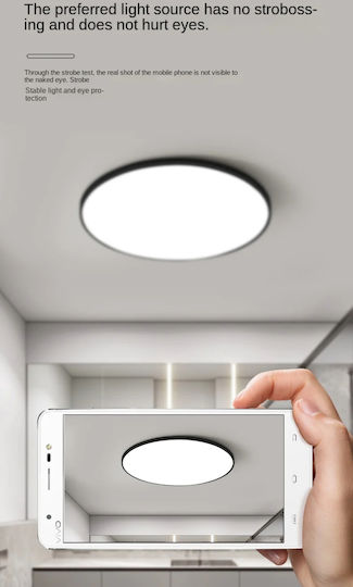 Home Lighting Ceiling Mount Light 47cm Black with Integrated LED