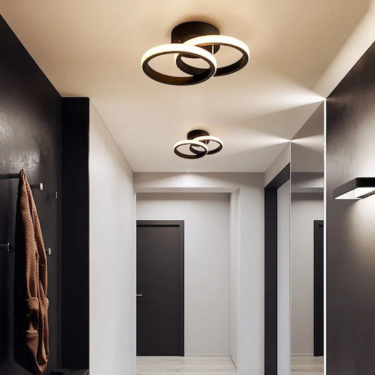 Home Lighting Ceiling Flush Mount Light 27cm Black with Integrated LED
