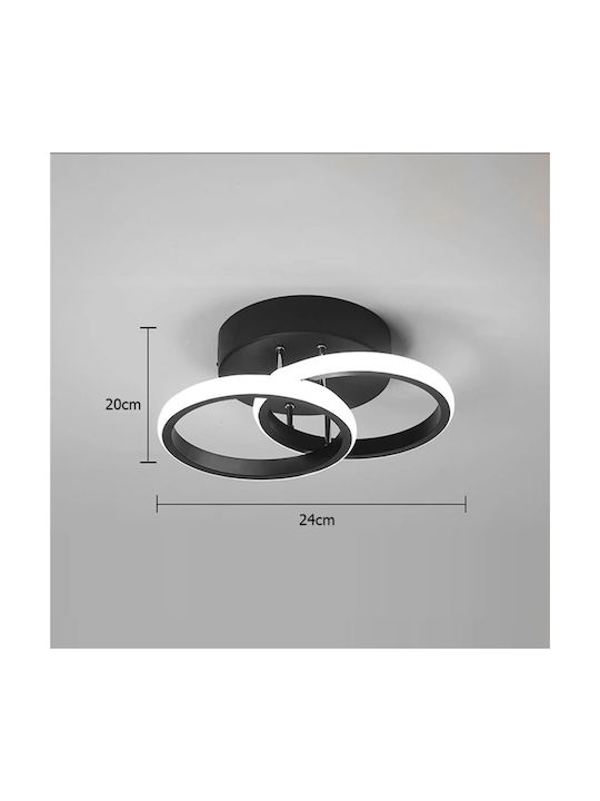 Home Lighting Ceiling Flush Mount Light 27cm Black with Integrated LED