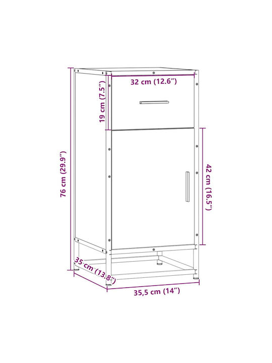 Ντουλάπι Δαπέδου Γκρι Sonoma 35.5x35x76εκ.