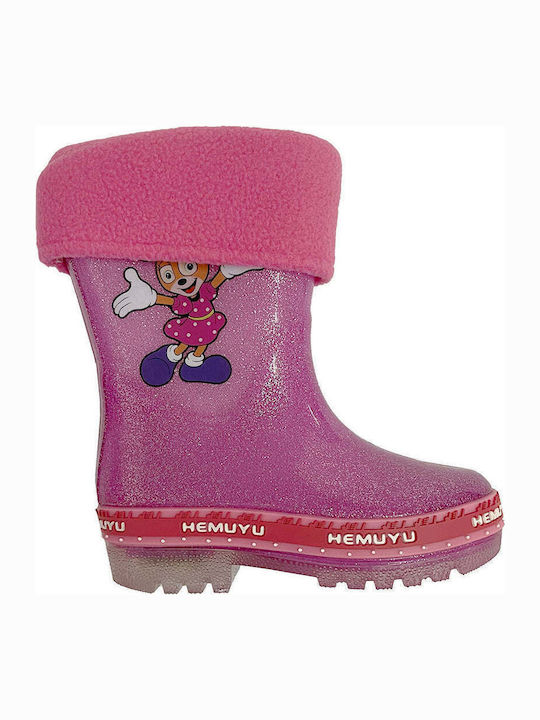 Kids Wellies with Internal Lining Pink