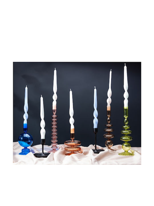 Maegen Candle Holder Glass in Orange Color 28cm 1pcs