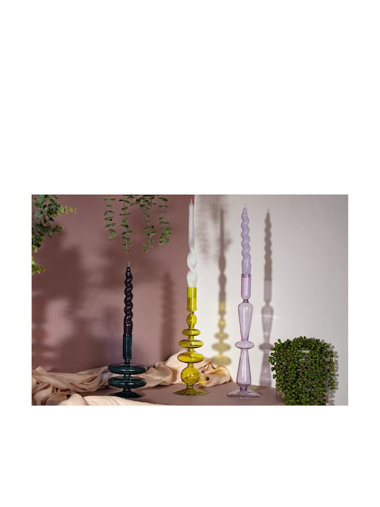 Maegen Kerzenhalter Glas in Lila Farbe 31cm 1Stück