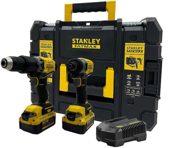 Stanley SFMCK461M2T Σετ Κρουστικό Δραπανοκατσάβιδο & Παλμικό Κατσαβίδι Brushless 18V με 2 Μπαταρίες 4Ah και Θήκη