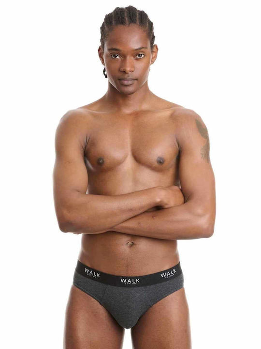 Men's Slips Black/Charcoal with Patterns 2Pack