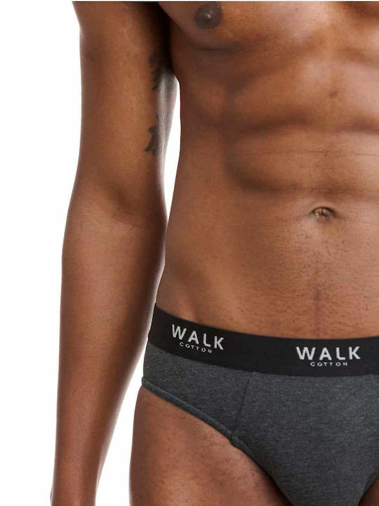 Men's Slips Black/Charcoal with Patterns 2Pack