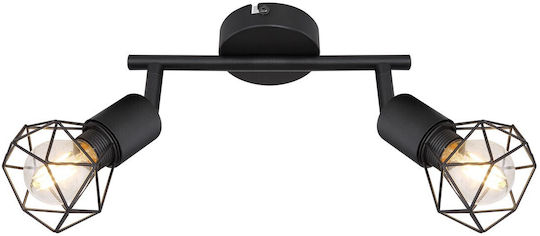 Globo Lighting Xara I Πλαφονιέρα Οροφής Μαύρη με Ντουί E14