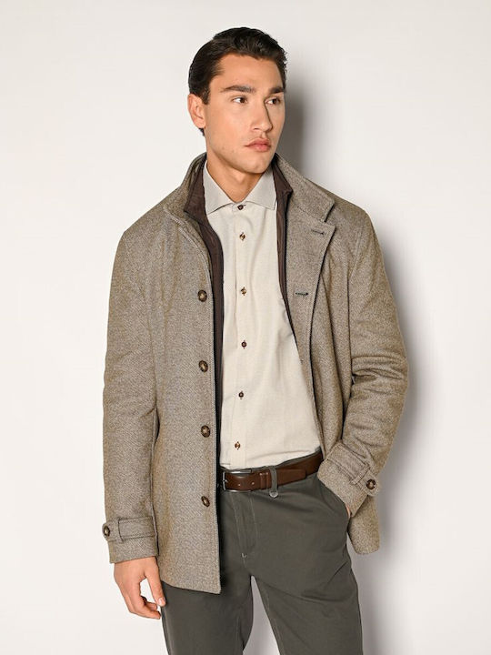 Sogo Men's Half Coat Beige