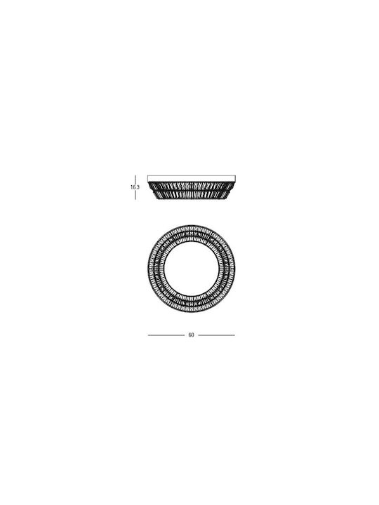 Zambelis Lights Ceiling Mount Light 60cm Yellow with Integrated LED and Crystals