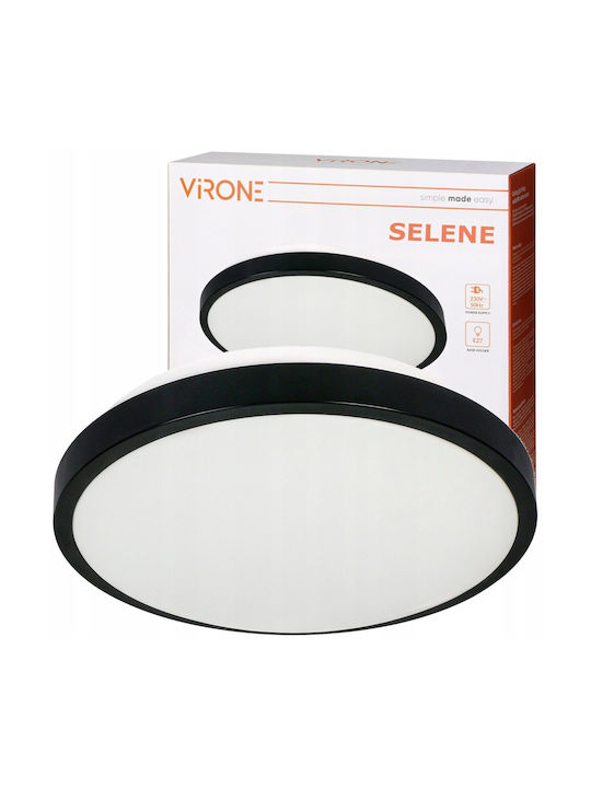 Virone Ceiling Mount Light Bathroom Black with Socket E27