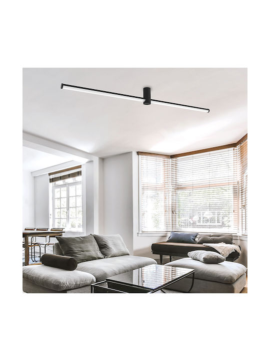 Viokef Longo Ceiling Mount Light 120.5cm Black with Integrated LED