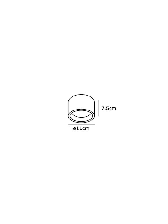 VK Lighting Ceiling Mount Light Bathroom 11cm White with Integrated LED