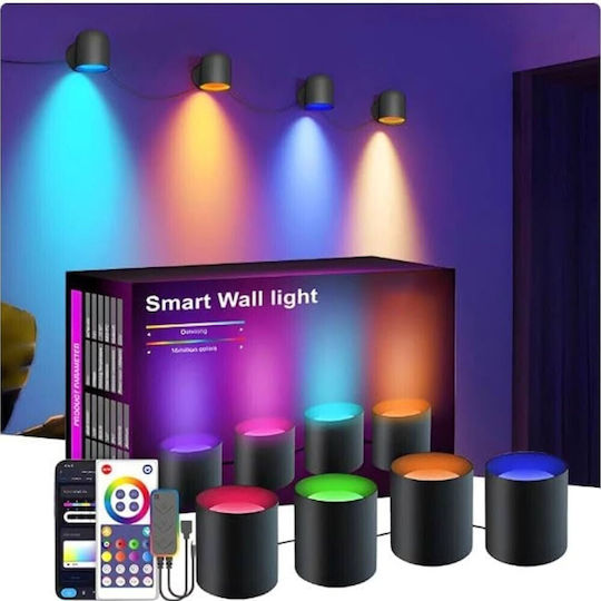 Lămpi de perete LED inteligente RGB cu telecomandă WiFi și control prin aplicație inteligente