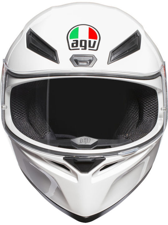 AGV K1 S Solid White Motorcycle Helmet Full Face ECE 22.06 1500gr