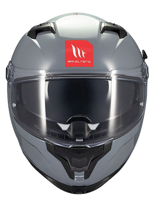 MT Braker SV Nardo Grey gloss A12 Motorcycle Helmet Full Face ECE 22.06 1600gr with Sunvisor