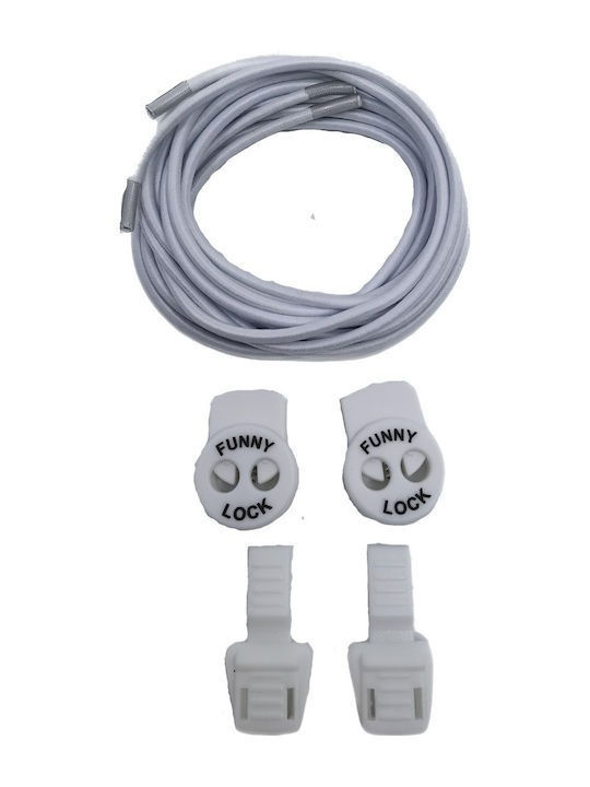 Funny Laces Elastic White Shoelaces