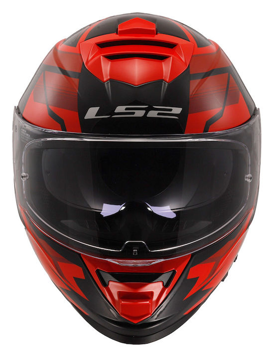 LS2 FF800 Storm II Tracker Gloss Black Red Motorcycle Helmet Full Face DOT / ECE 22.06 1400gr with Pinlock and Sunvisor