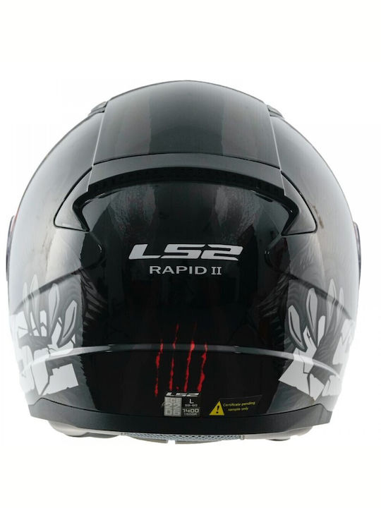 LS2 Rapid II Ff353 Claw Black Motorcycle Helmet Full Face ECE 22.06 1300gr