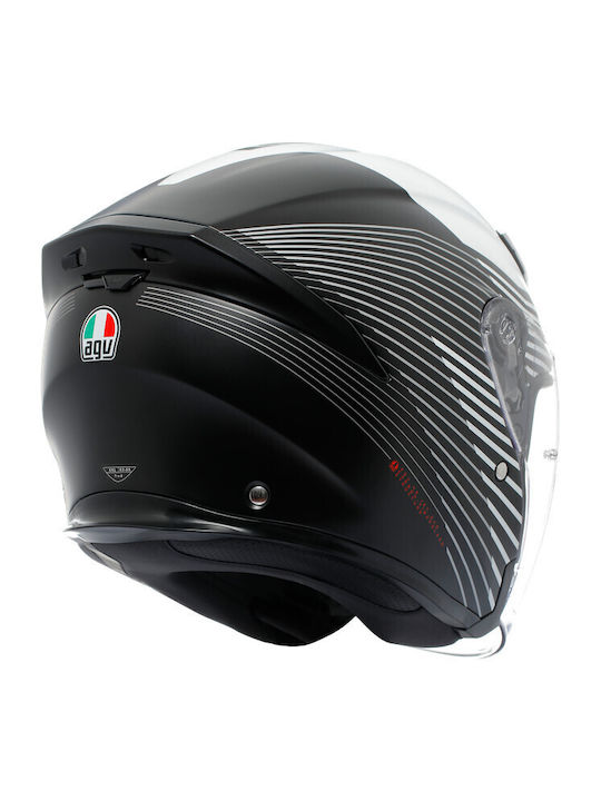 AGV K5 Jet Evo Control Matt Black/White Κράνος Μηχανής Jet ECE 22.06
