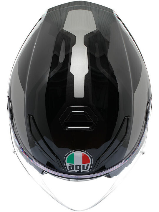 AGV K5 Jet Evo Tune Grey/Black Motorcycle Helmet Jet ECE 22.06 with Sun Visor
