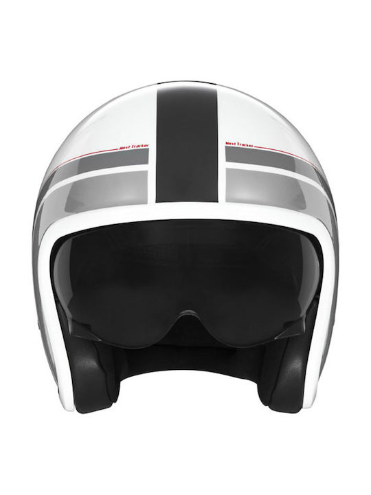 Nox Next Tracker White / Red Motorcycle Helmet Jet ECE 22.06 1150gr