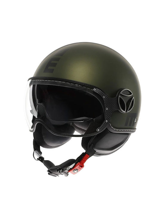 Momo FGTR Evo Mono Matt Green/Black Κράνος Μηχανής Jet ECE 22.06 1200gr