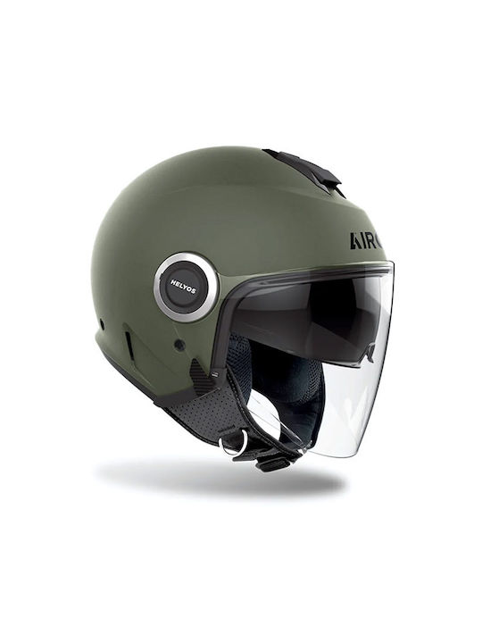 Airoh Helyos Military Matt Motorcycle Helmet Jet ECE 22.06 1350gr with Sunvisor