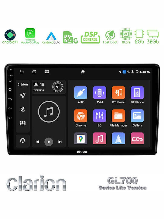 Clarion Car Audio System for Ford Focus / Galaxy / Mondeo / S-Max / C-Max 2022-2023 (Bluetooth/USB/WiFi/GPS) with Touch Screen 9"