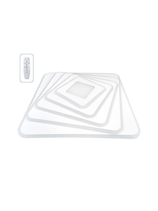 Optonica Ceiling Mount Light 50cm White with Integrated LED and Remote Control