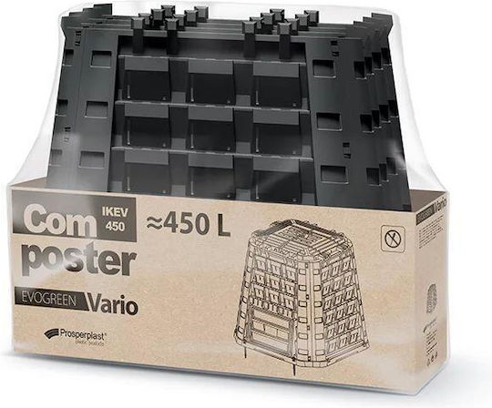 Garden Composter 450 L Black Evogreen Vario
