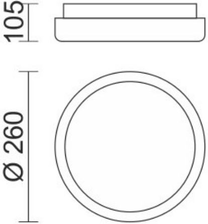 Spot Light Πλαφονιέρα Οροφής 26εκ. Λευκή με Ενσωματωμένο LED