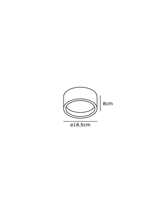 VK Lighting Ceiling Mount Light Bathroom 18.5cm White with Integrated LED