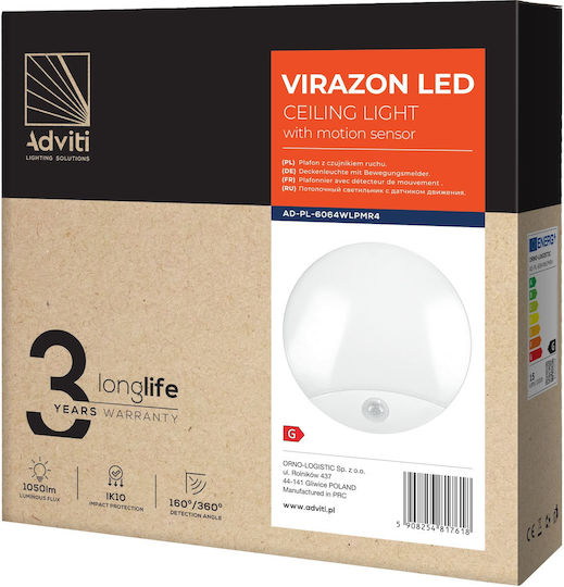 Orno Plafonieră de Tavan Baie 25buc Albă cu LED Integrat