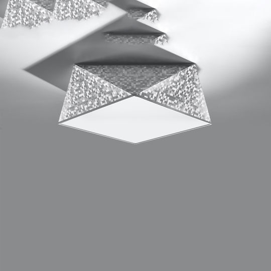 Sollux Hexa Deckenleuchte 40cm Silber mit Fassung E27