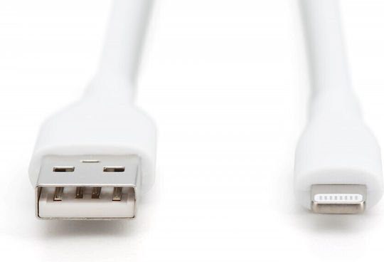 Digitus Regular USB-A la Cablu Lightning 12W Alb 1m (AK-600108-010-W)