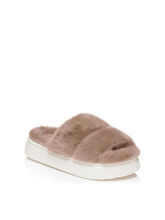 Jomix Winter Damen Hausschuhe in Beige Farbe