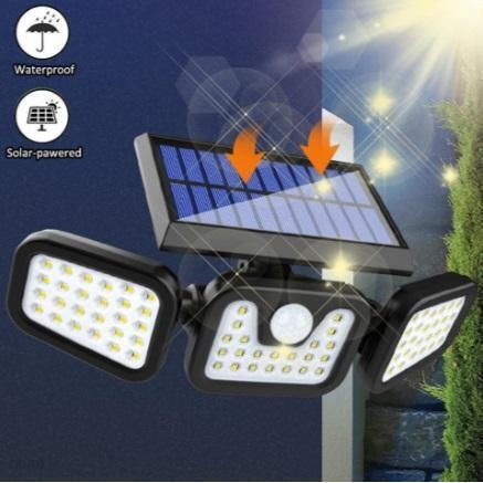Led Solar Lamp Adjustable Trio Model Twilight Sensor Motion Sensor